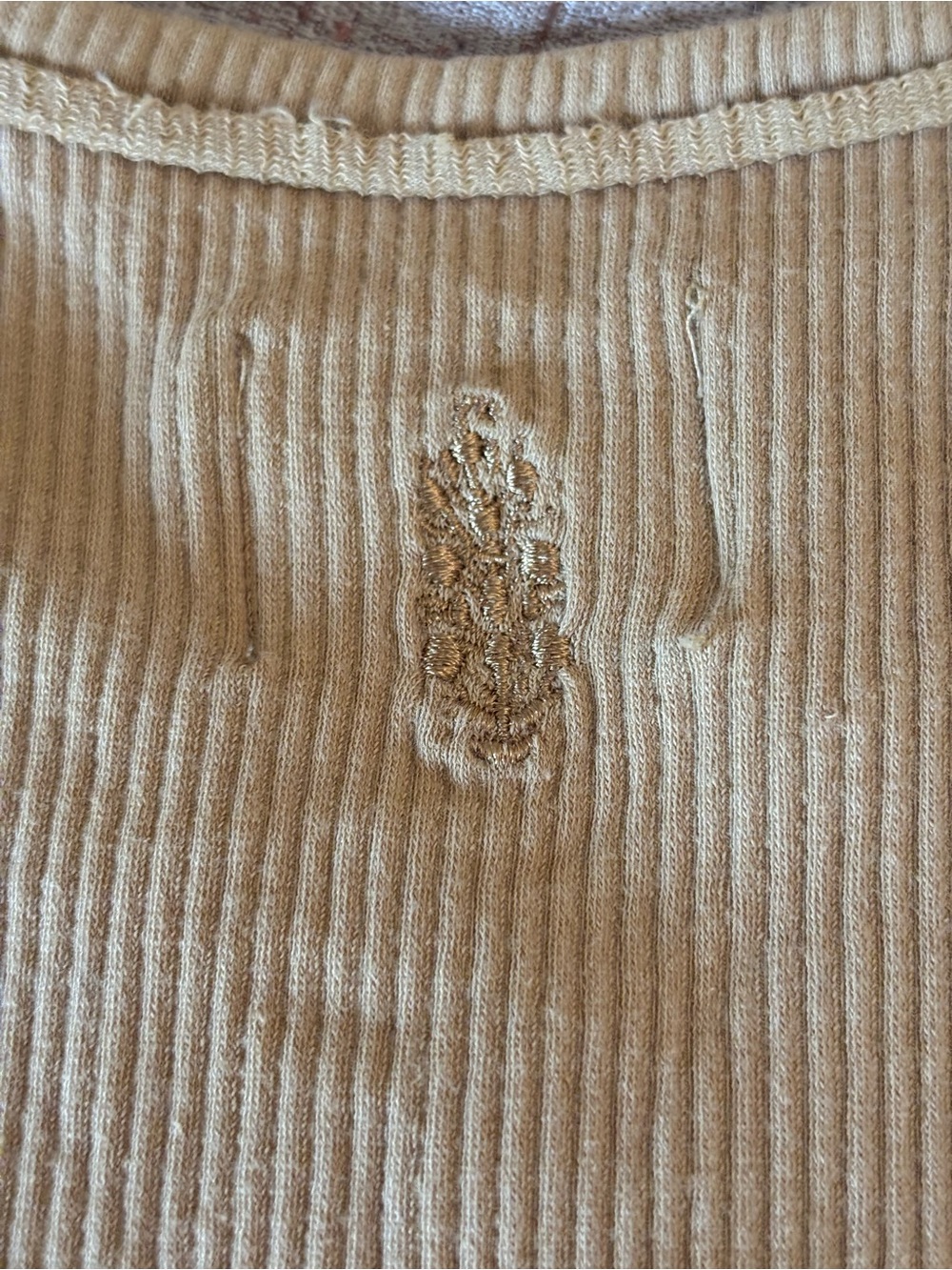 NWT Free People FP Movement Tan Ribbed Cutout Crop Tank Sz L - Picture 3 of 7